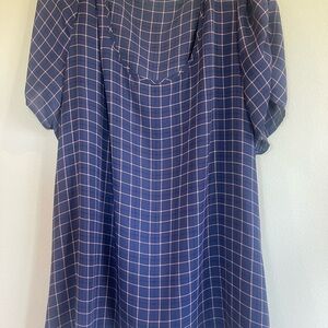 Maurices Blue Boxy Short Sleeve Blouse (size 2-plus size)